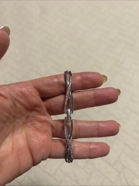 Swarovski Silver Crystal Infinity Bracelet